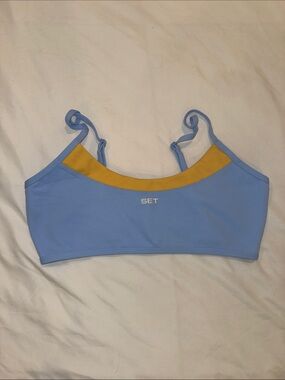 SET Active State Fair Blue & Yellow Bra